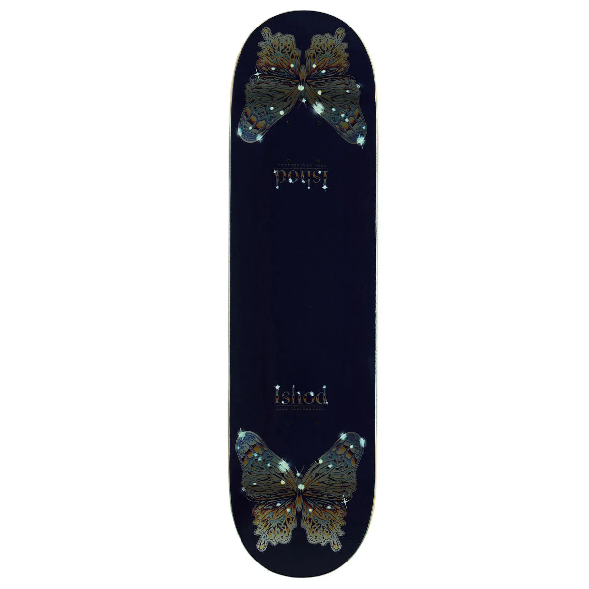 Real Ishod Mariposa Chrome Redux Twin Tail Skateboard Deck - Navy - 8.25"