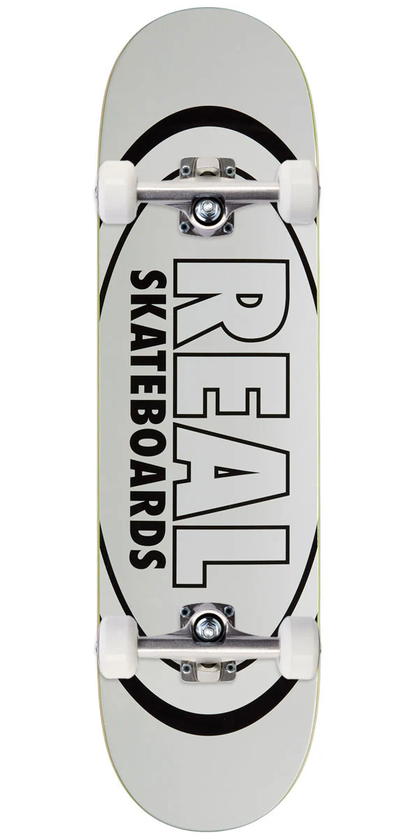 Real Team Classic Oval Skateboard Complete - White - 8.38"