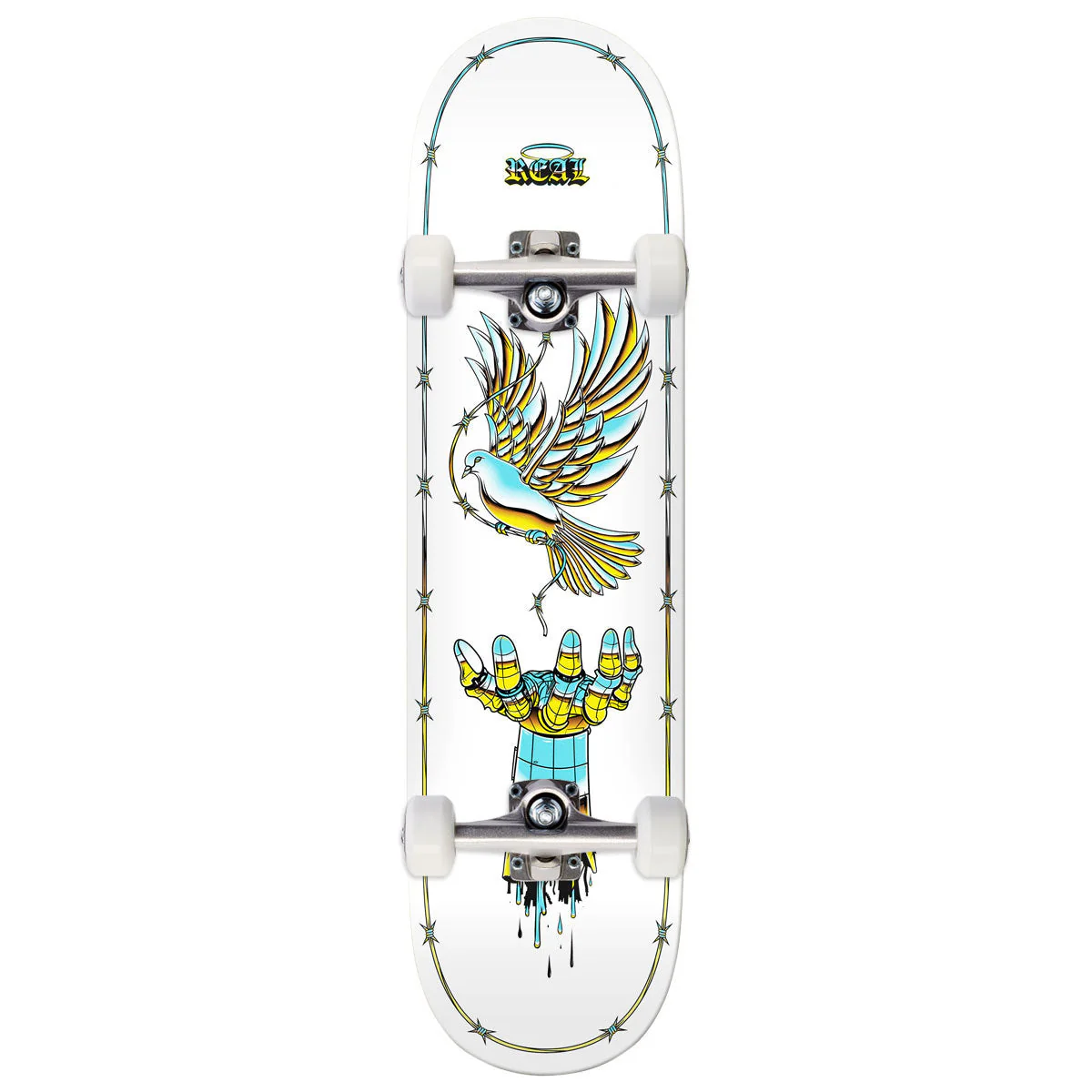 Real Team Synthetic Peace Skateboard Complete - 8.25"