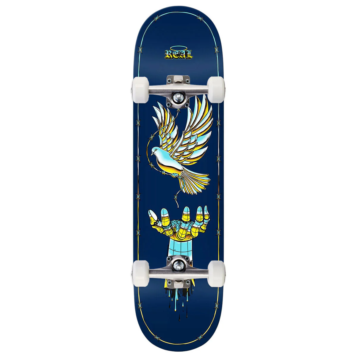 Real Team Synthetic Peace Skateboard Complete - 8.50"