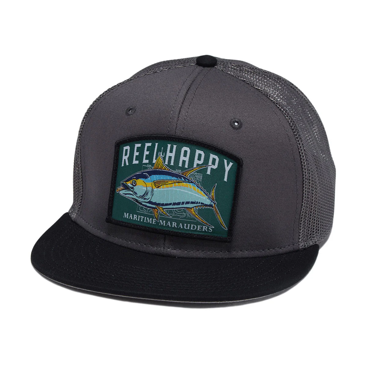 Reel Happy Tuna Grande Trucker Hat - Grey/Black