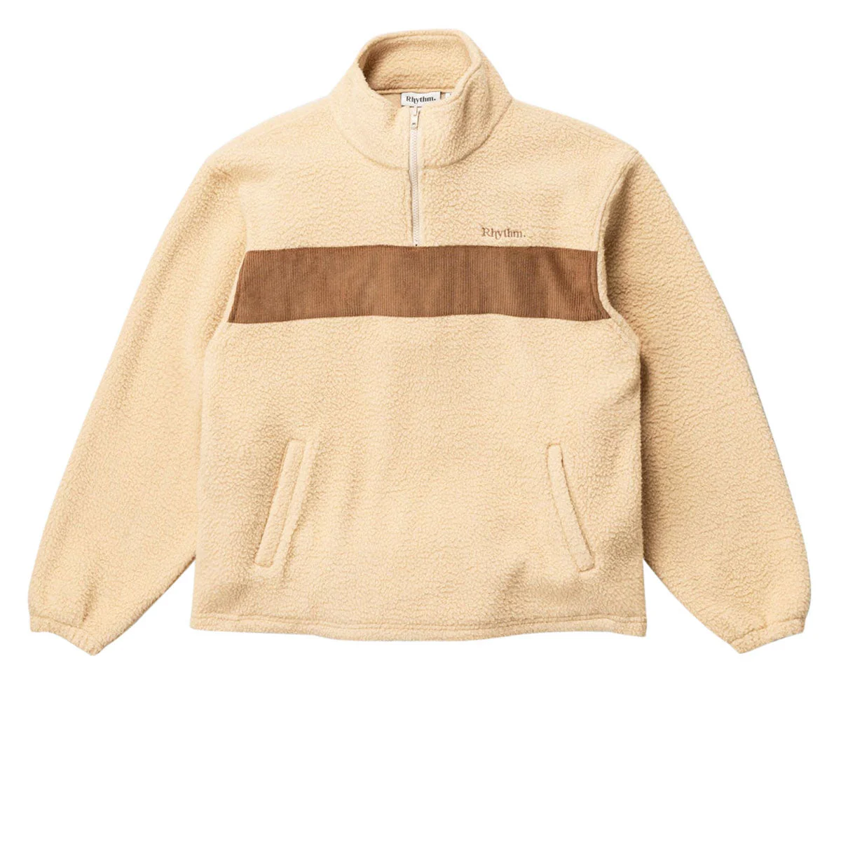 Rhythm Essential Quater Zip Sweatshirt - Ecru