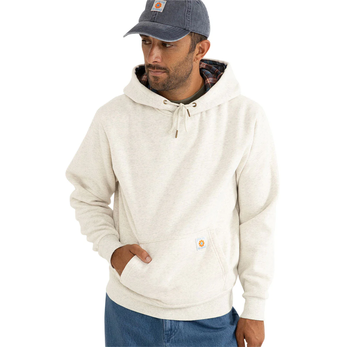 Rhythm Flannel Fleece Hoodie - Ecru