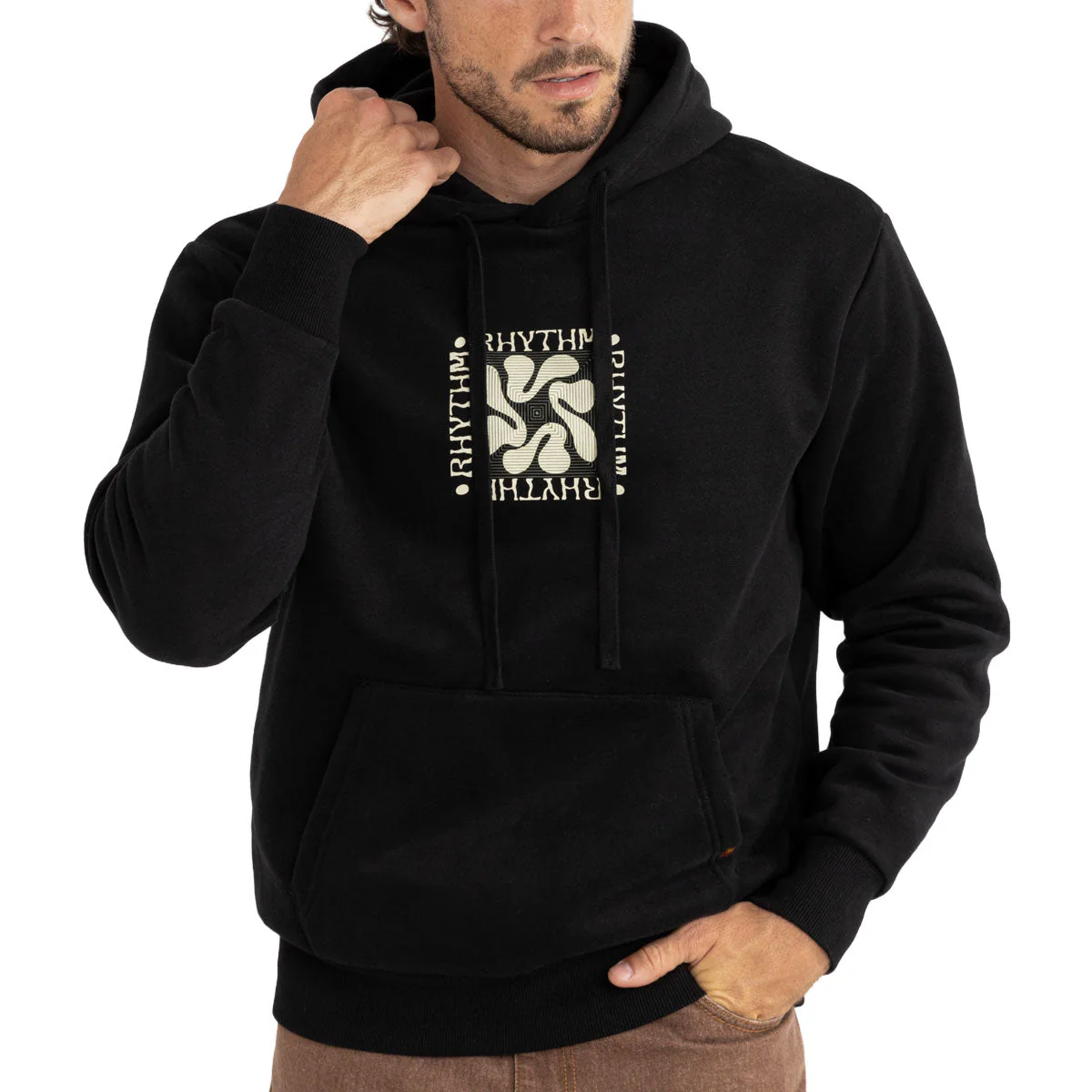 Rhythm Grange Fleece Hoodie - Black