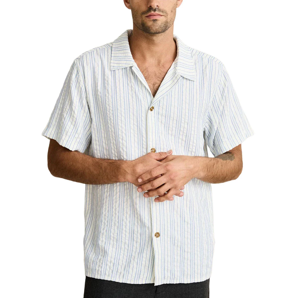 Rhythm Novelty Stripe Shirt - White