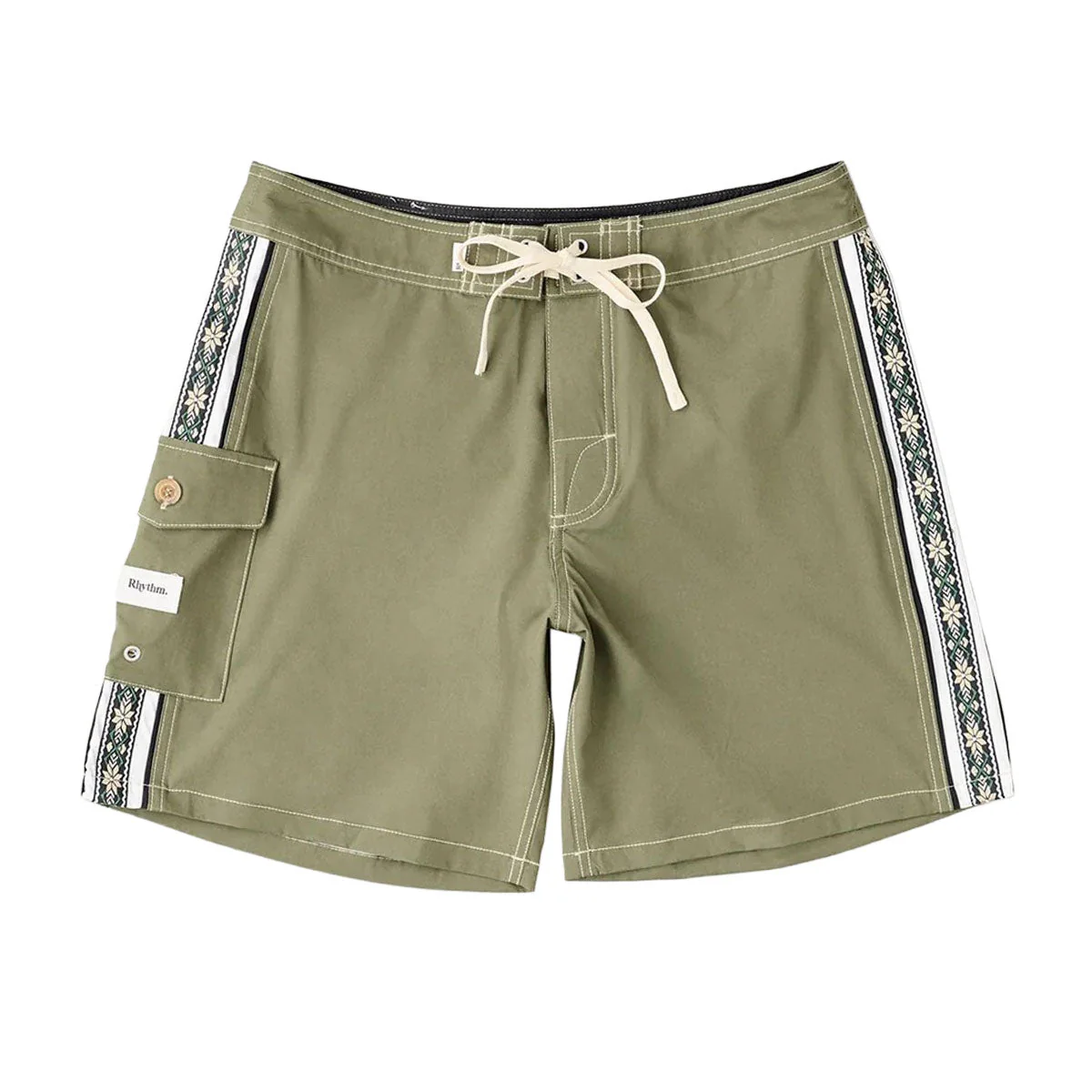 Rhythm Panel Stripe Boardshorts - Olive