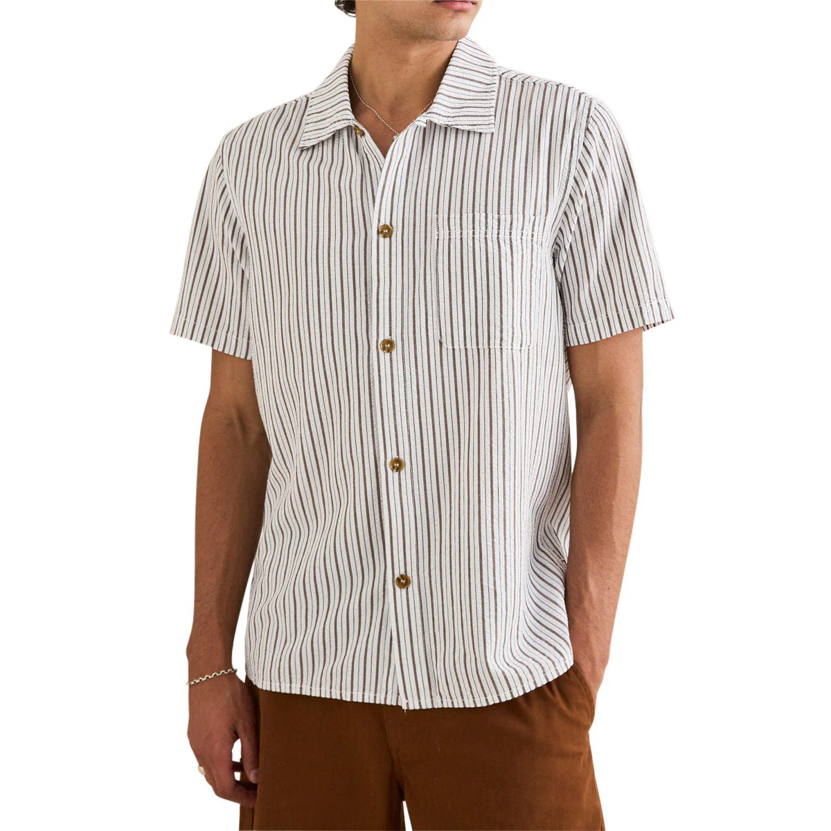 Rhythm Seersucker Stripe Shirt - Cedar