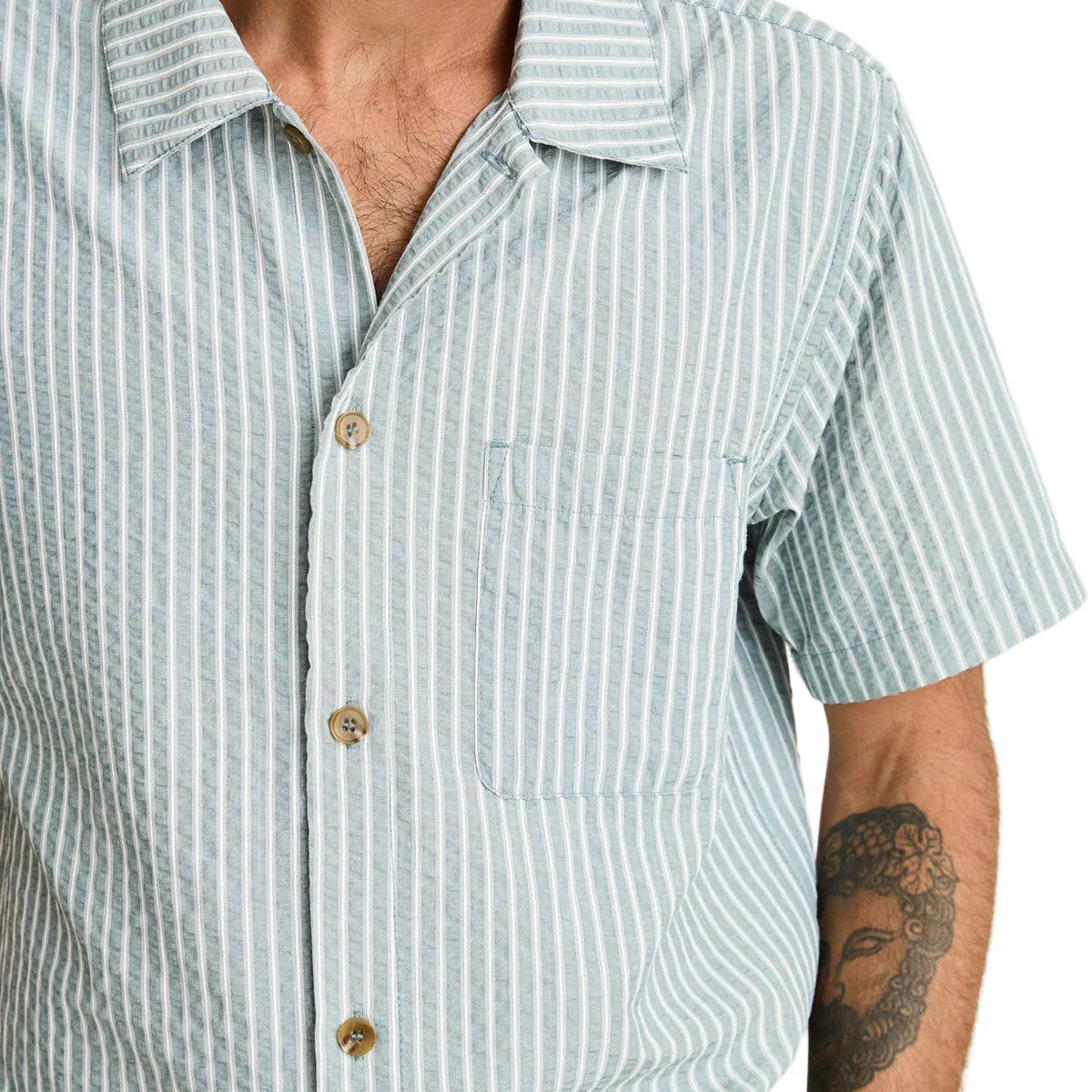Rhythm Seersucker Stripe Shirt - Pine - Image 3
