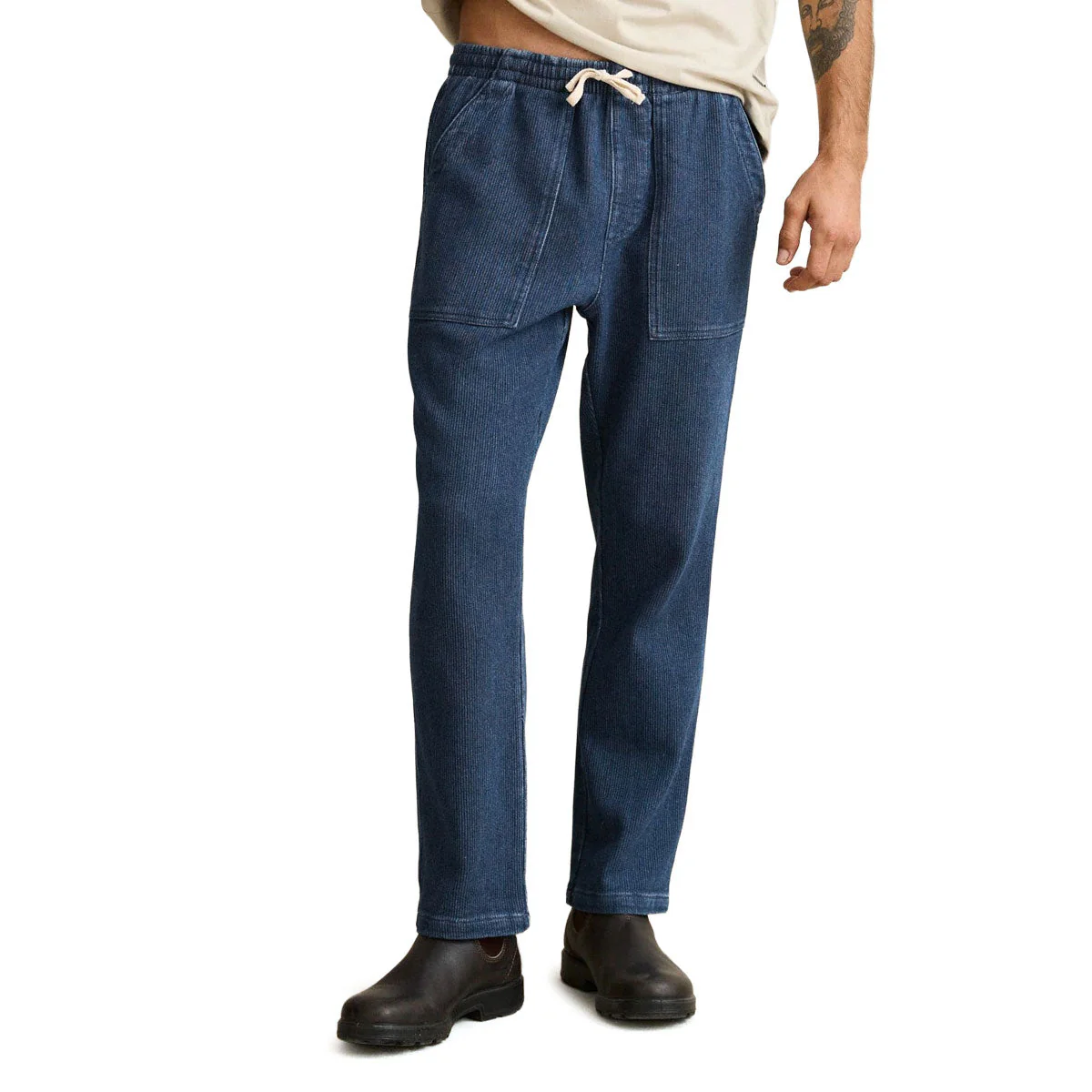 Rhythm Textured Wale Jam Pants - Washed Indigo - Image 2