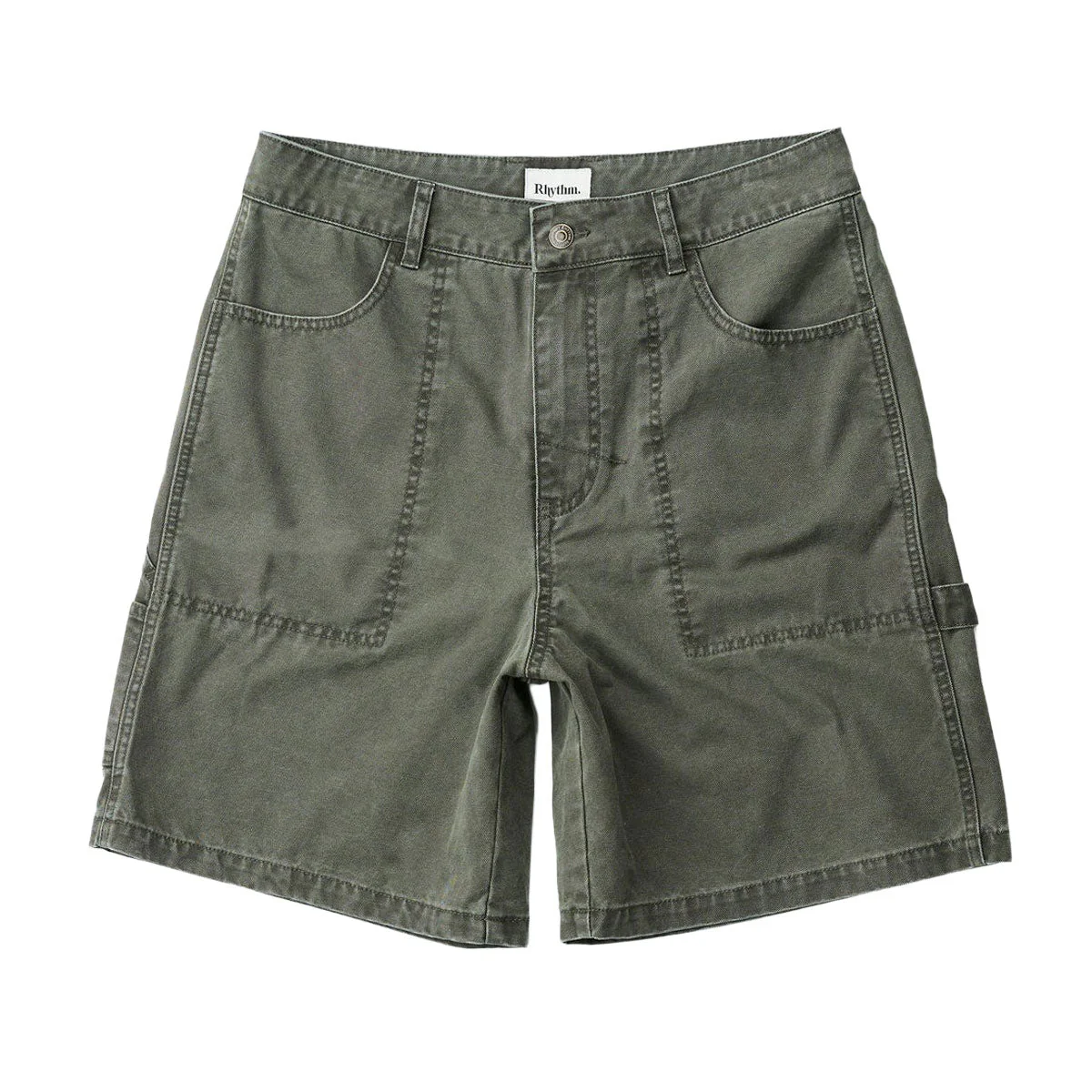Rhythm Washed Canvas Shorts - Olive