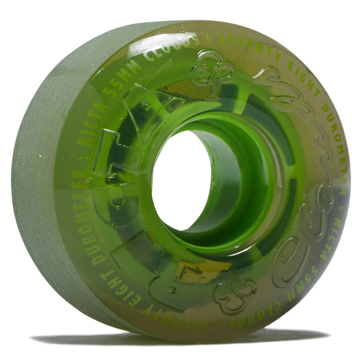 Ricta Clouds 78a Skateboard Wheels - Transparent Black/Green - 55mm
