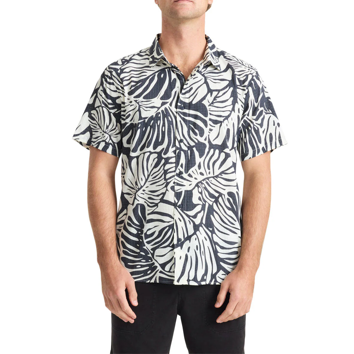 Roark Bless Up Shirt - Black Monstera