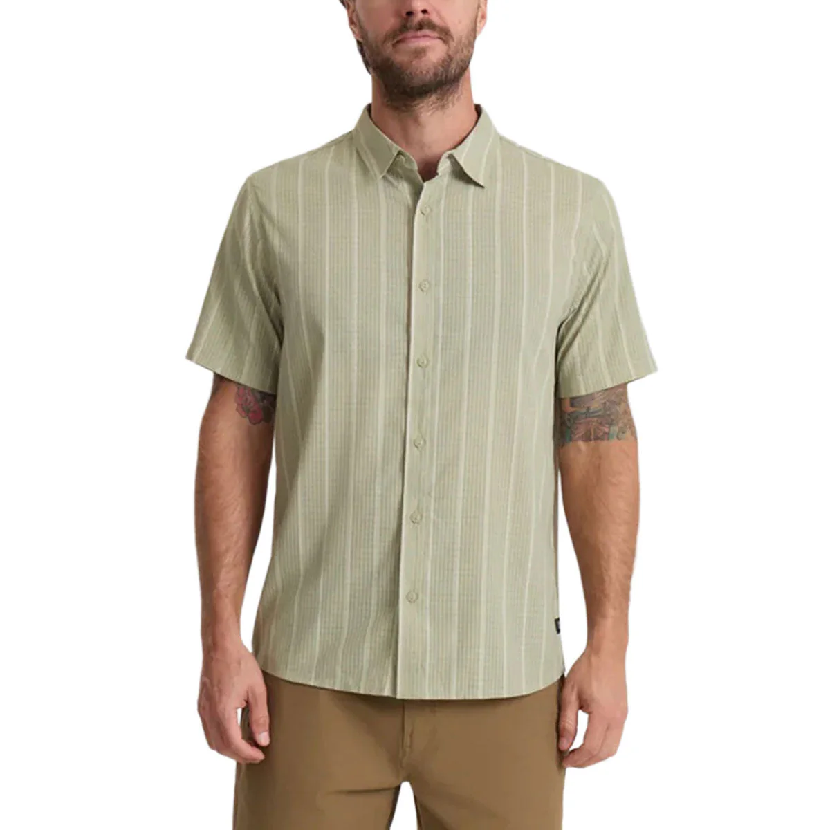 Roark Bless Up Shirt - Sage Stripe