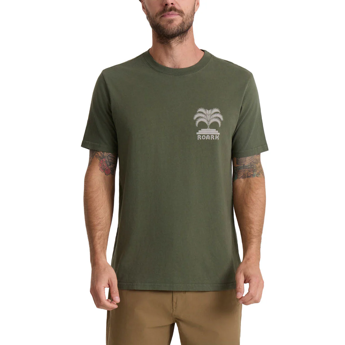 Roark Moto Palm T-Shirt - Military - Image 3