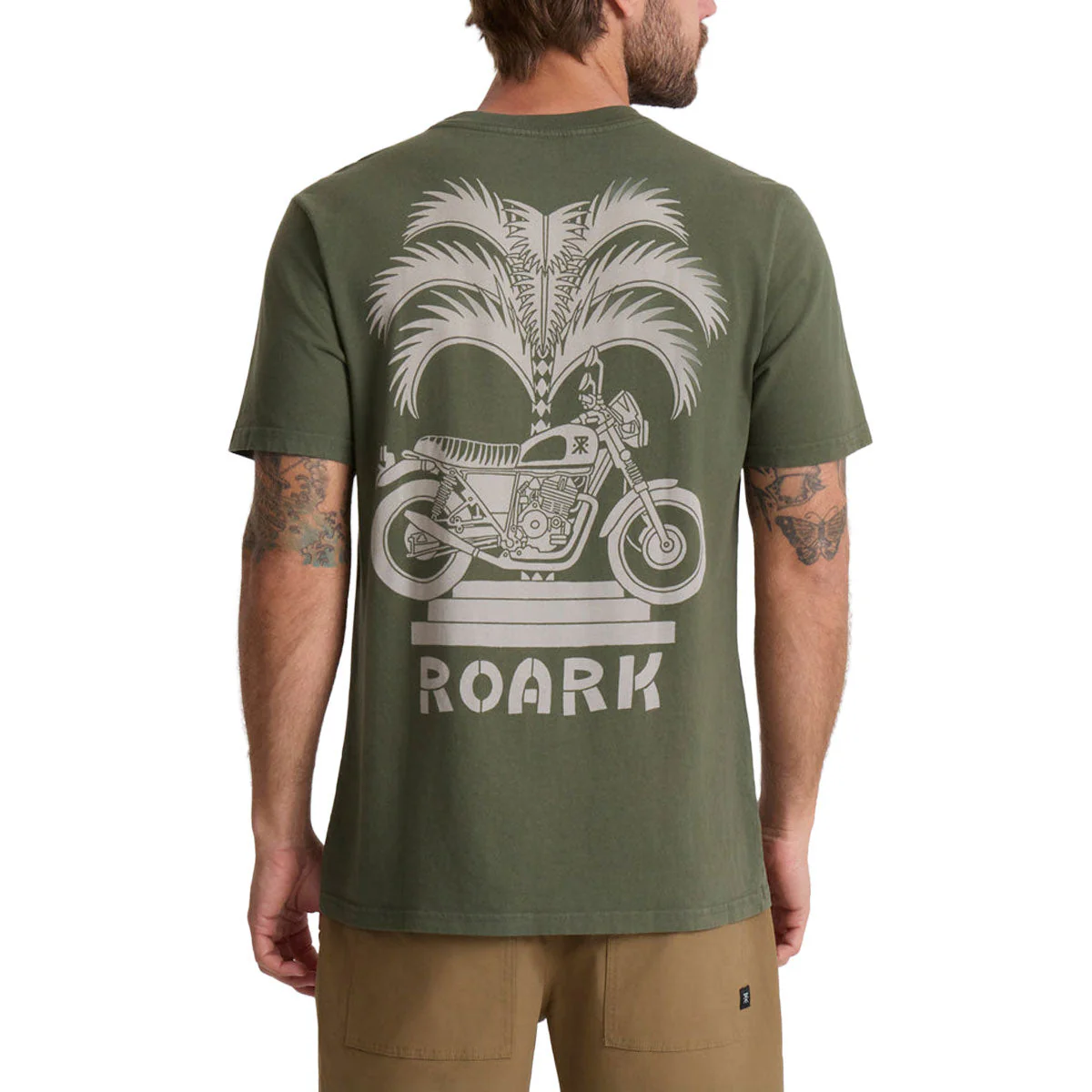 Roark Moto Palm T-Shirt - Military - Image 4