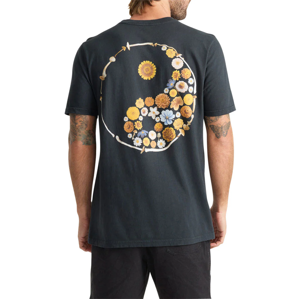 Roark Yin Yang Forage T-Shirt - Washed Black - Image 4
