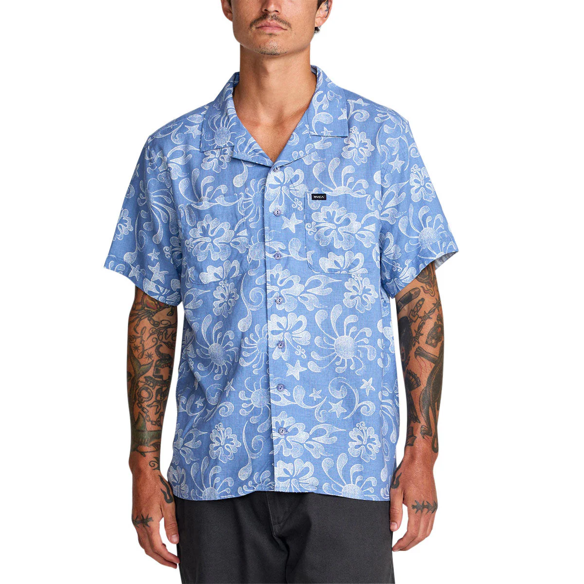 RVCA Alvarez Aloha Shirt - Light Blue