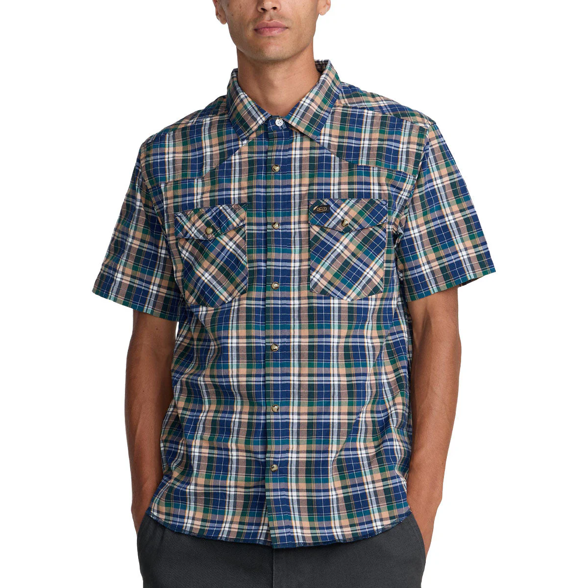 RVCA Dayshift Trunkin Plaid Shirt - Dark Denim
