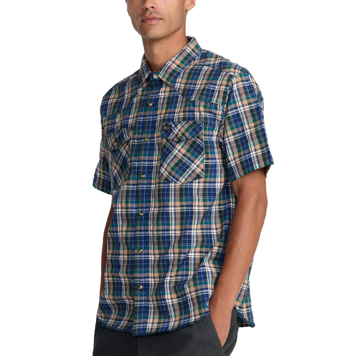 RVCA Dayshift Trunkin Plaid Shirt - Dark Denim - Image 4