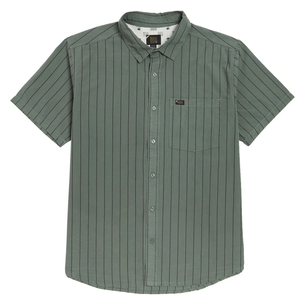 RVCA Dayshift Workwear Stripe Shirt - Sage Leaf