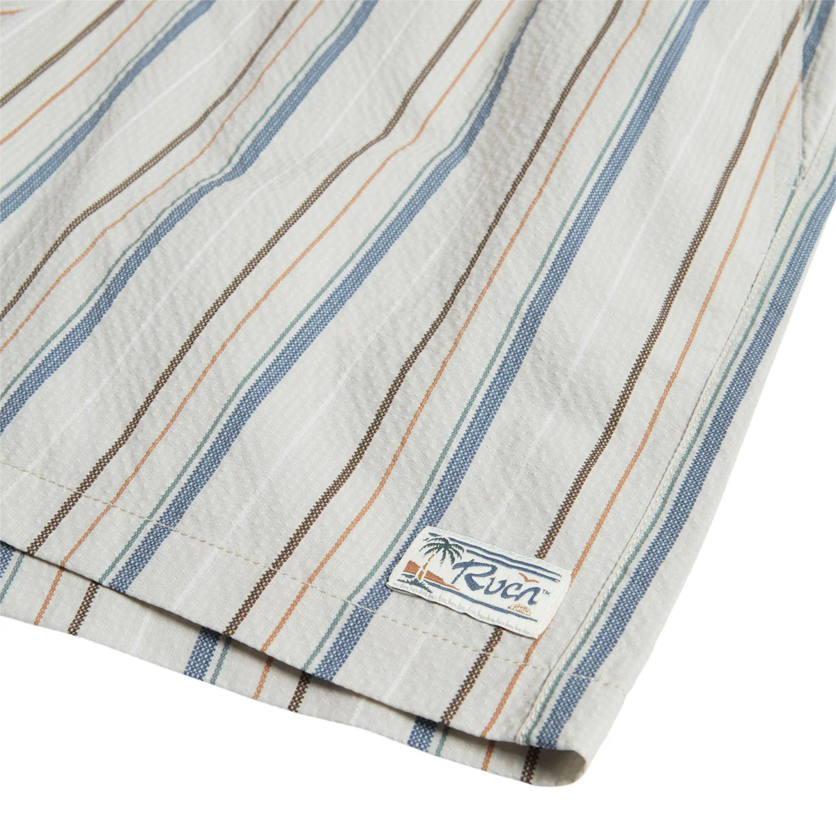 RVCA Exotica Seersucker Elastic 17 Shorts - Light Khaki - Image 5