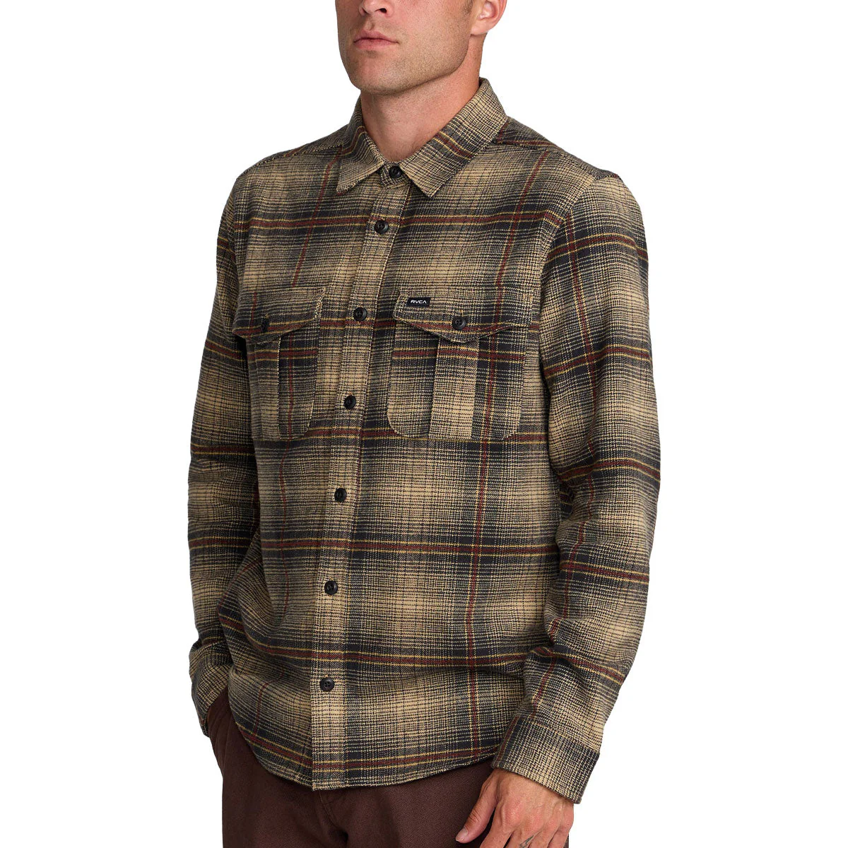 RVCA Hughes Flannel Shirt - Pirate Black - Image 4