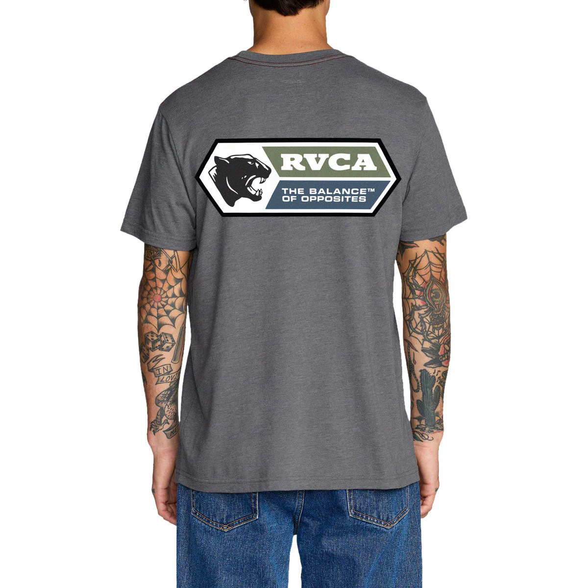 RVCA Pantero T-Shirt - Smoke - Image 4