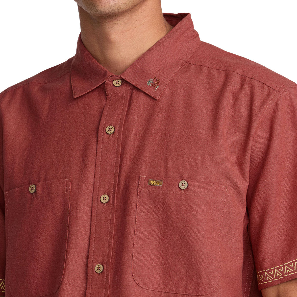 RVCA Talum Shirt - Dusty Red - Image 4