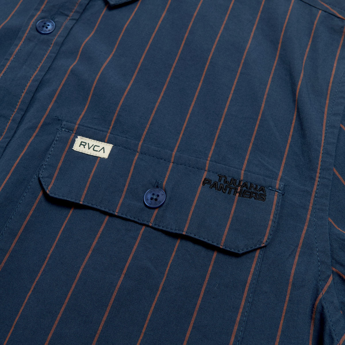 RVCA TJP Dayshift Stripe Shirt - Moody Blue - Image 3