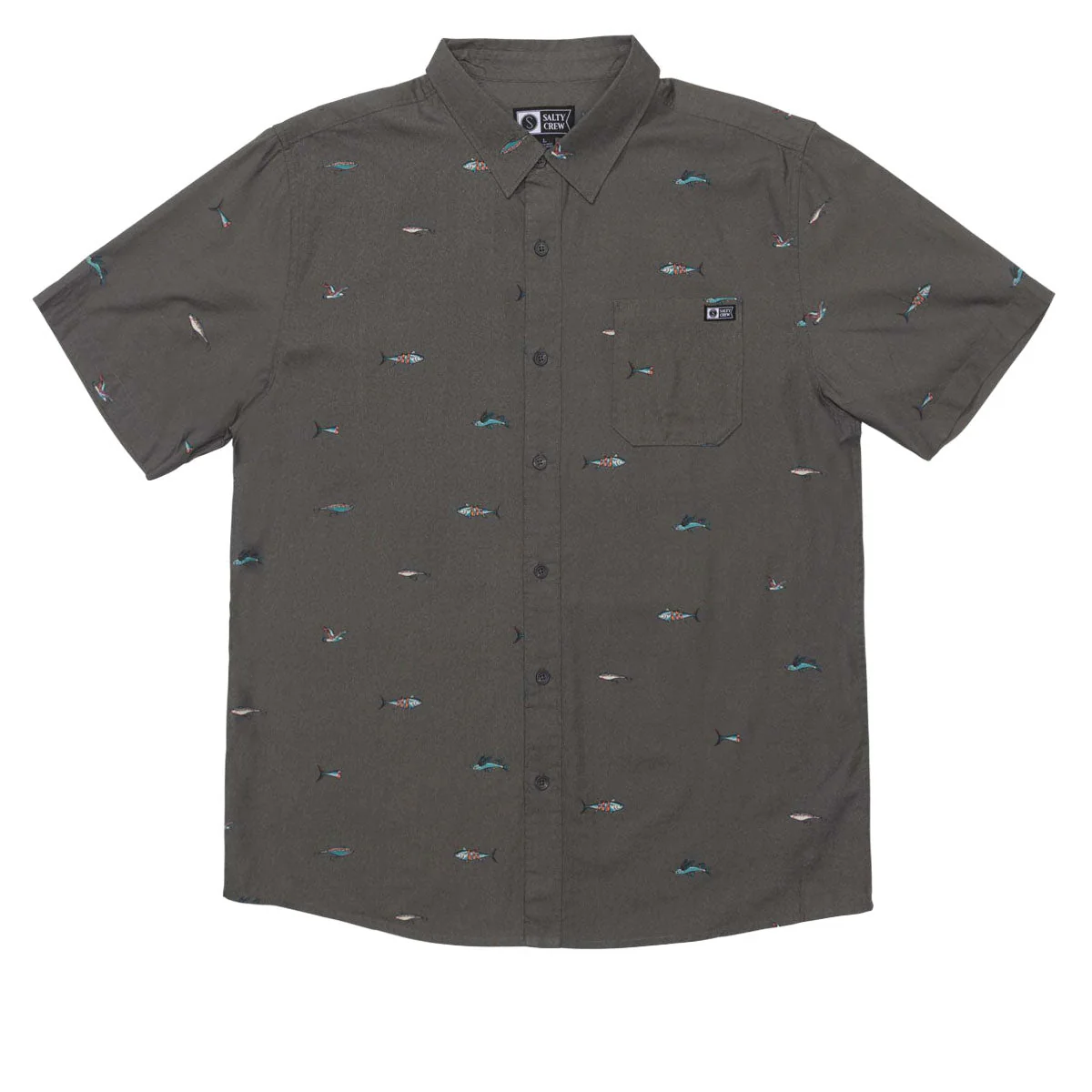 Salty Crew Crew Button Up Shirt - Charcoal