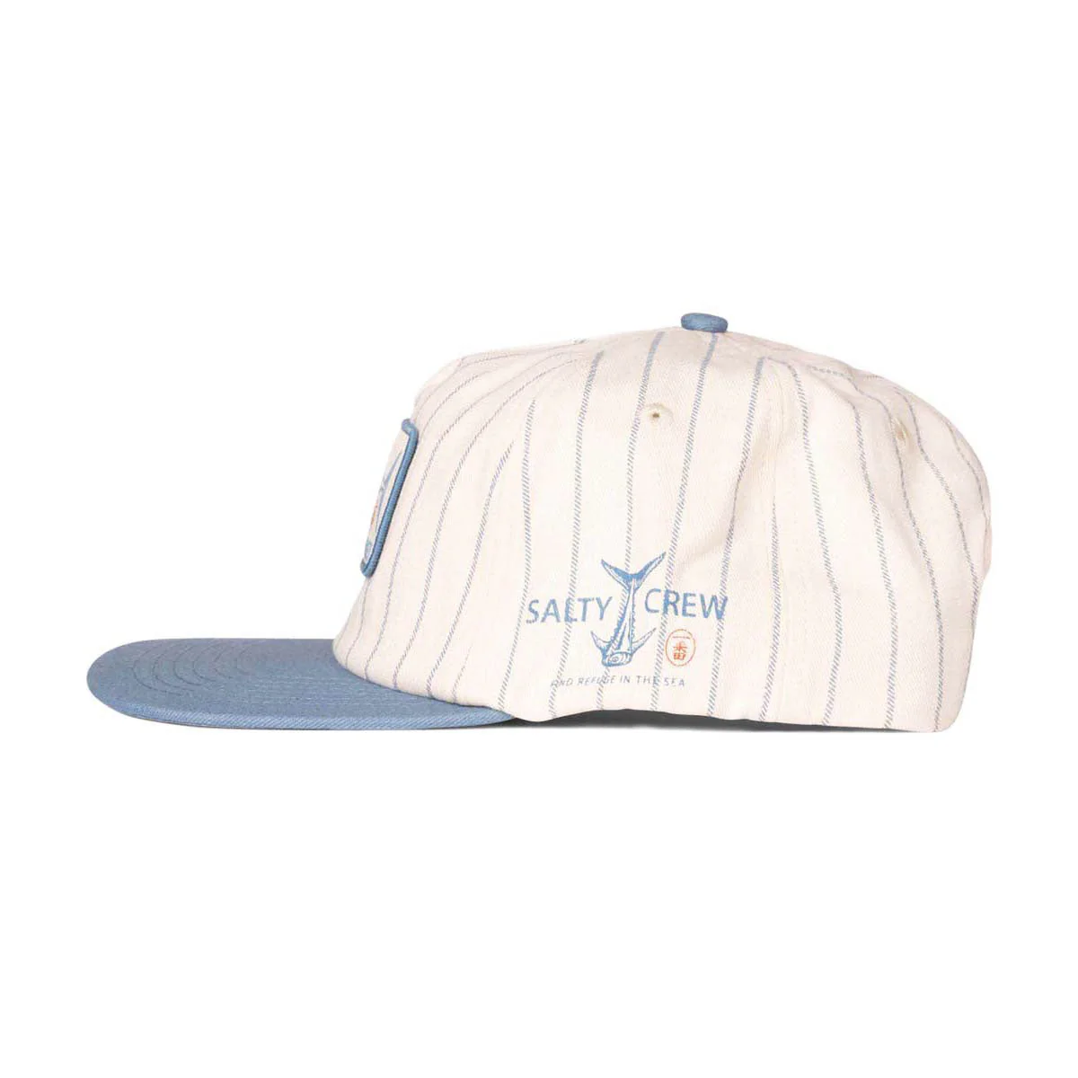 Salty Crew Fish Market Snapback Hat - Off White/Slate - Image 3