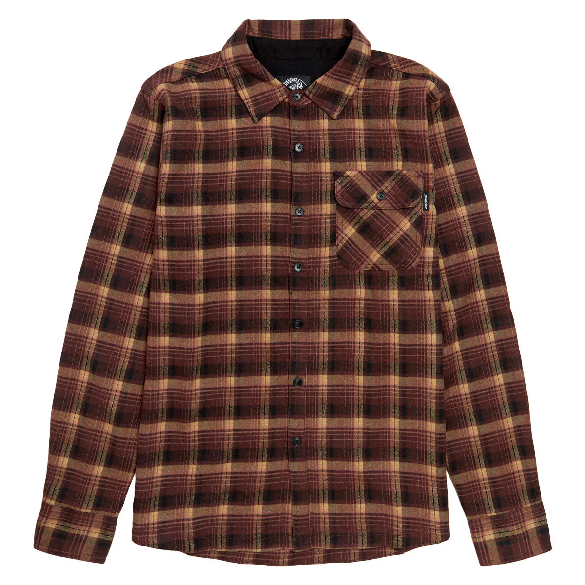 Santa Cruz Classic Long Sleeve Flannel Shirt - Red Plaid