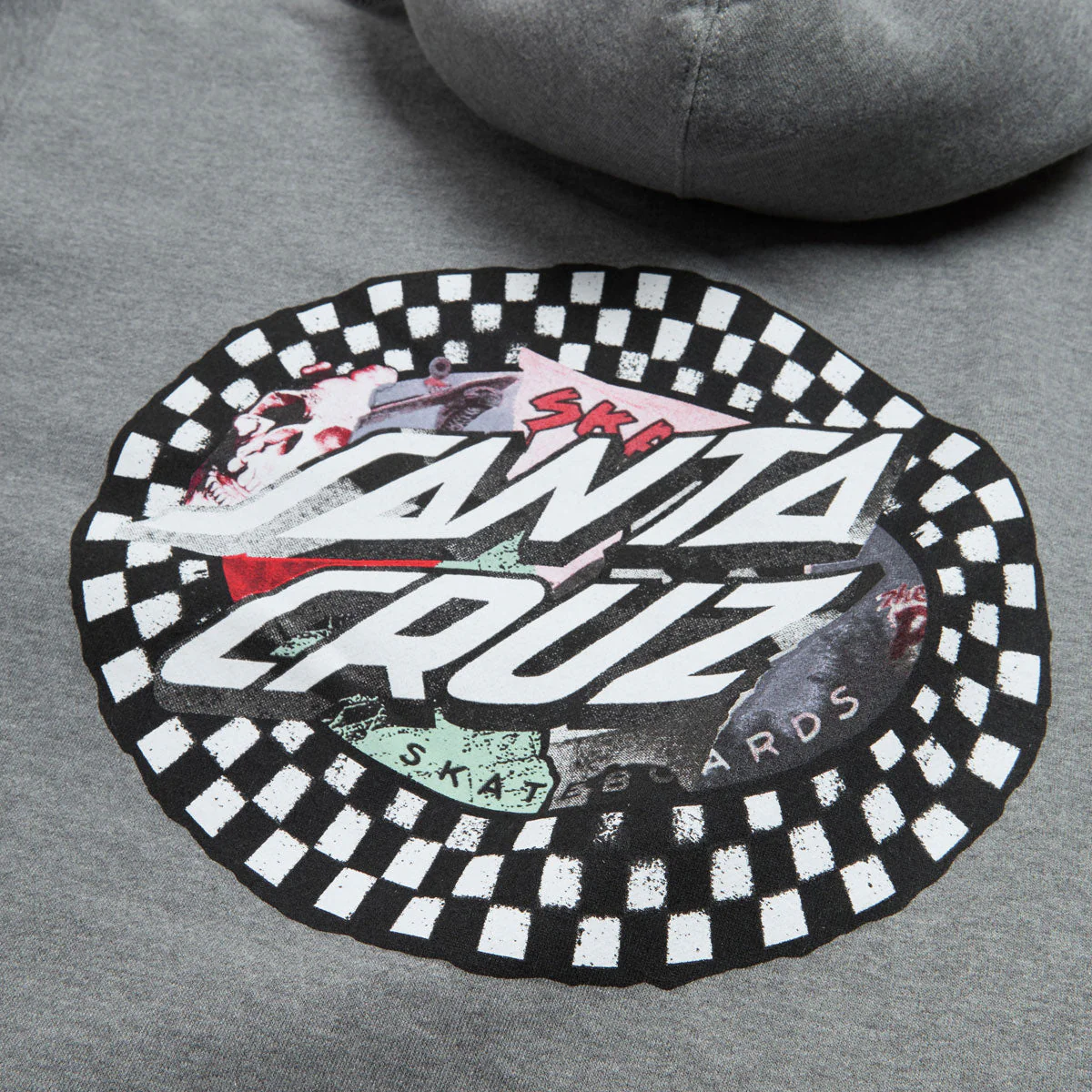 Santa Cruz Collage Oval Dot Hoodie - Gunmetal Heather - Image 3