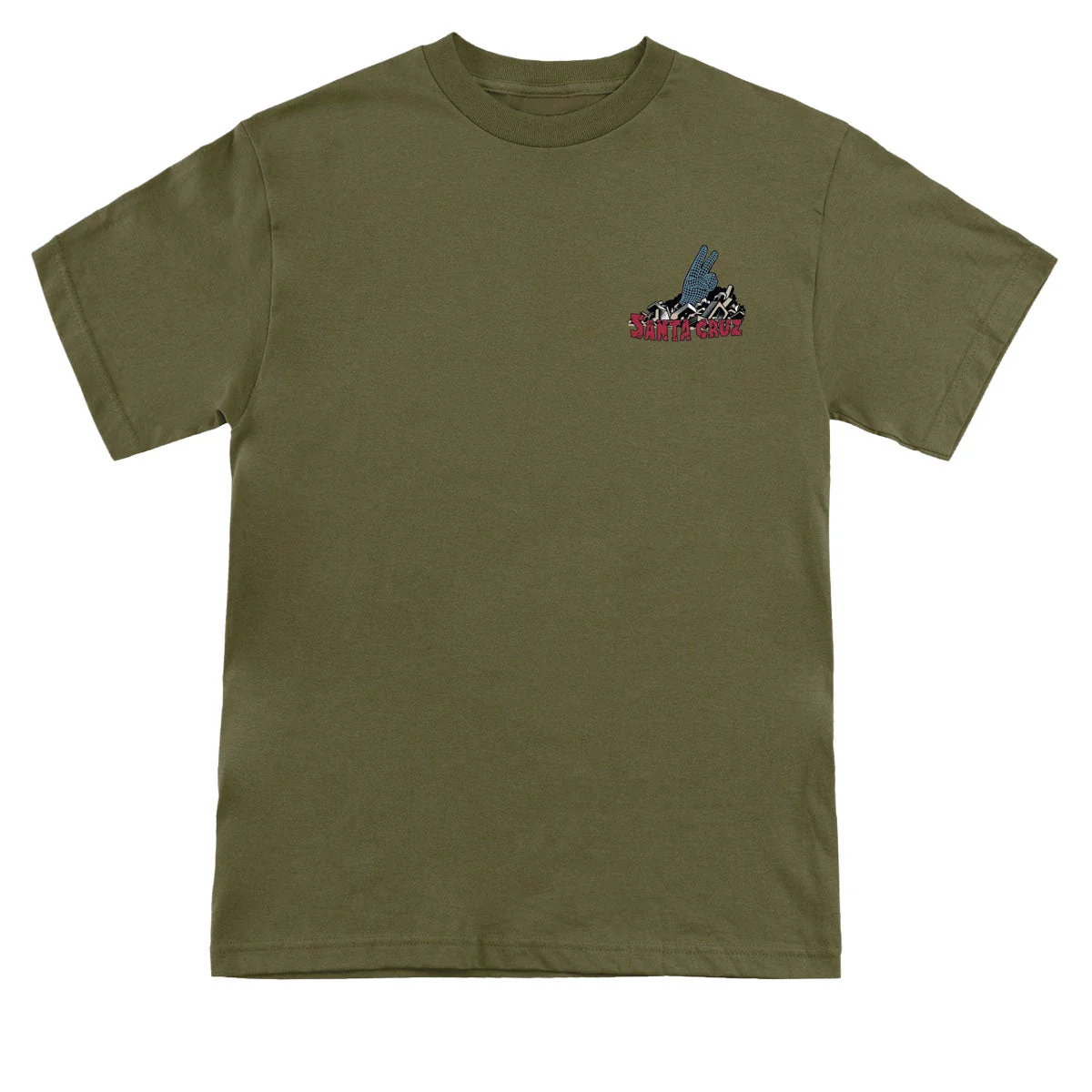 Santa Cruz Kendall Grid Hand T-Shirt - Military Green - Image 2