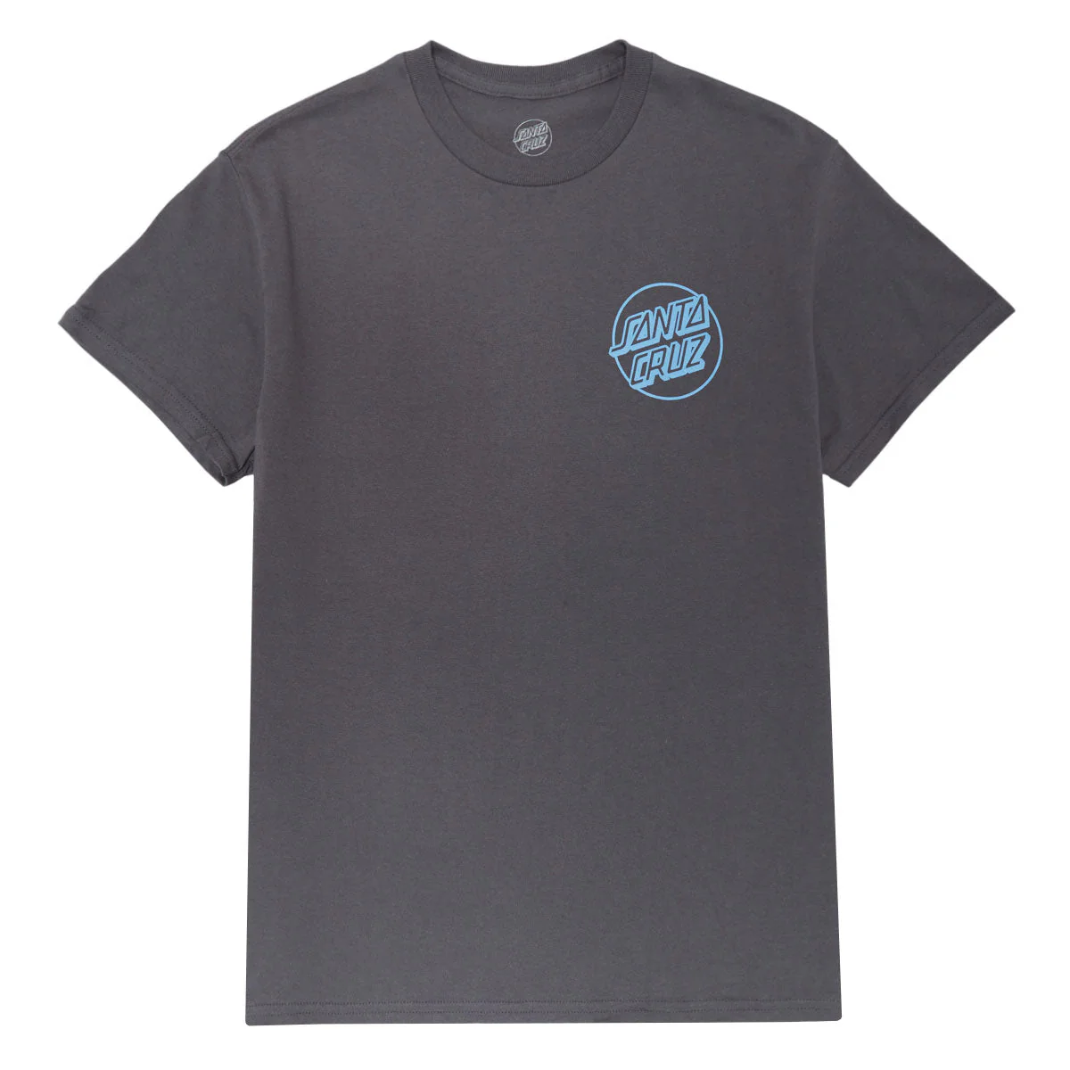 Santa Cruz Opus Dot T-Shirt - Charcoal/Sky Blue - Image 2