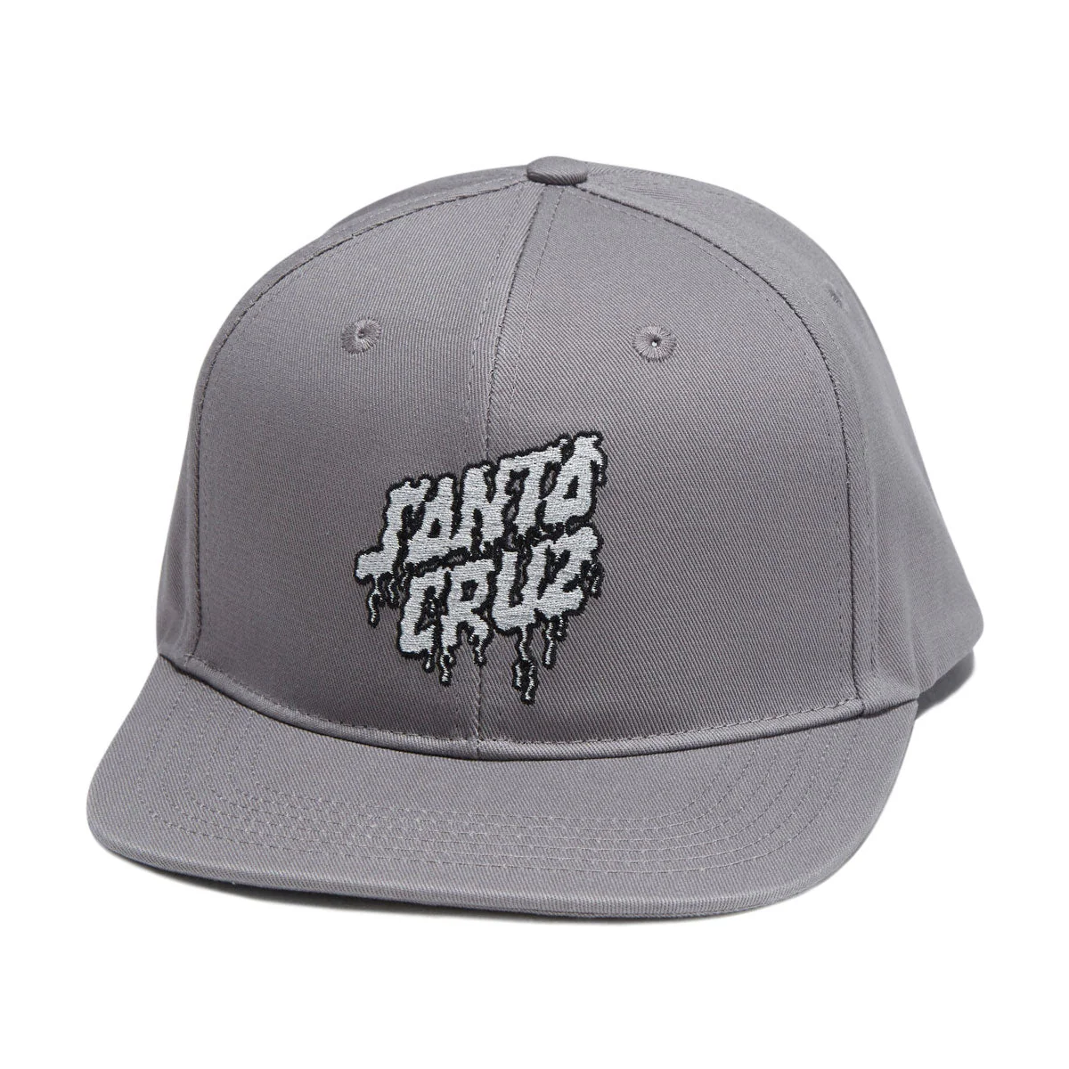 Santa Cruz Plasma Stacked Strip Snapback Hat - Heather Grey/Silver