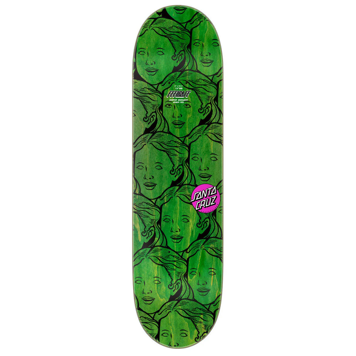Santa Cruz Possessed Head FeelBase Skateboard Deck - 8.00" - Image 2
