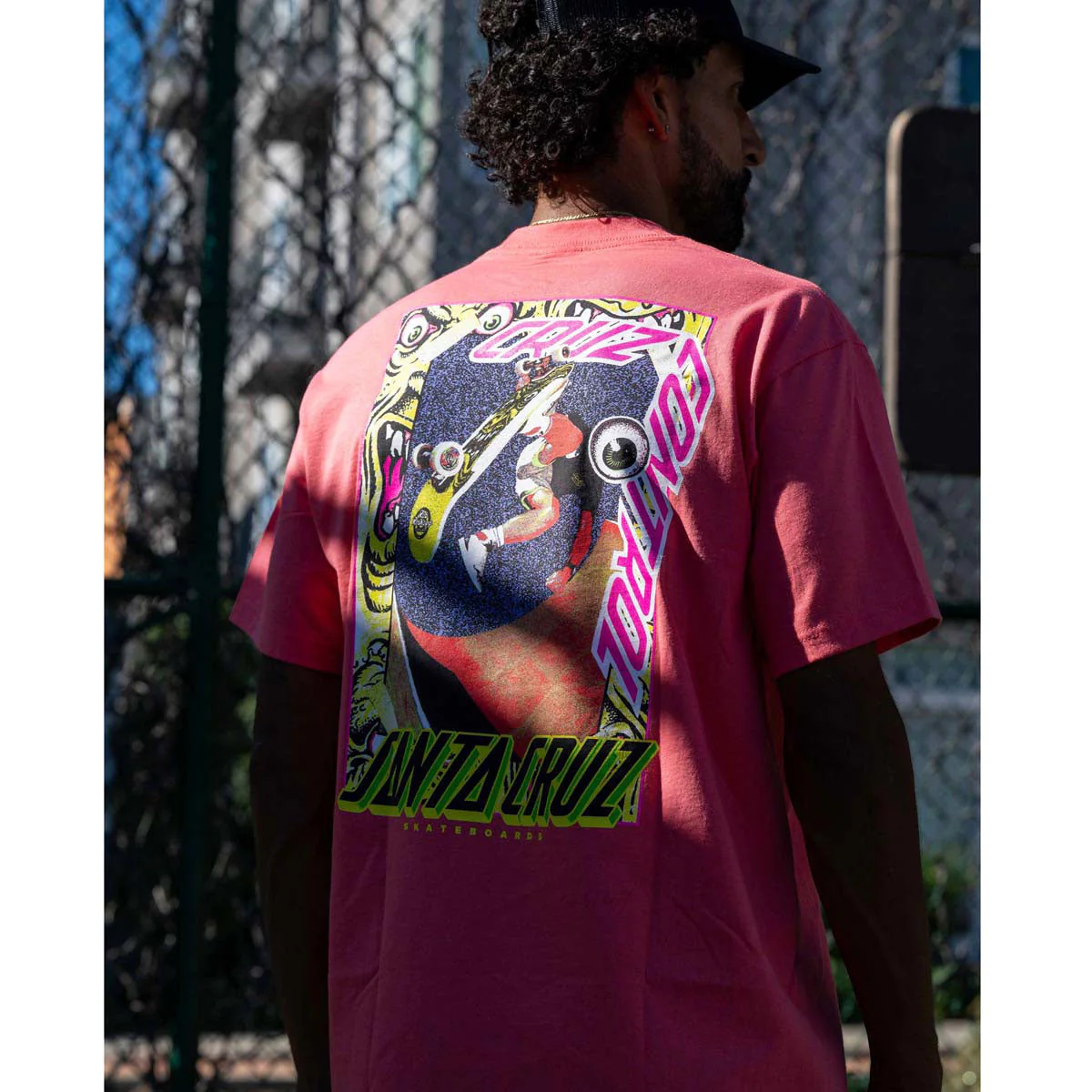 Santa Cruz Roskopp Cruz Control T-Shirt - Coral - Image 3