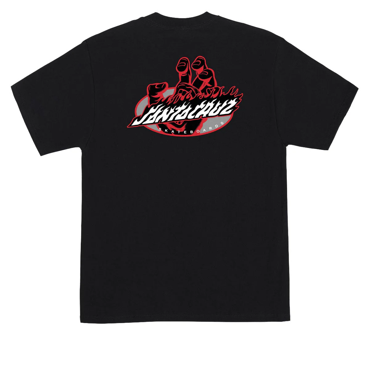 Santa Cruz Screaming Fire Oval T-Shirt - Black