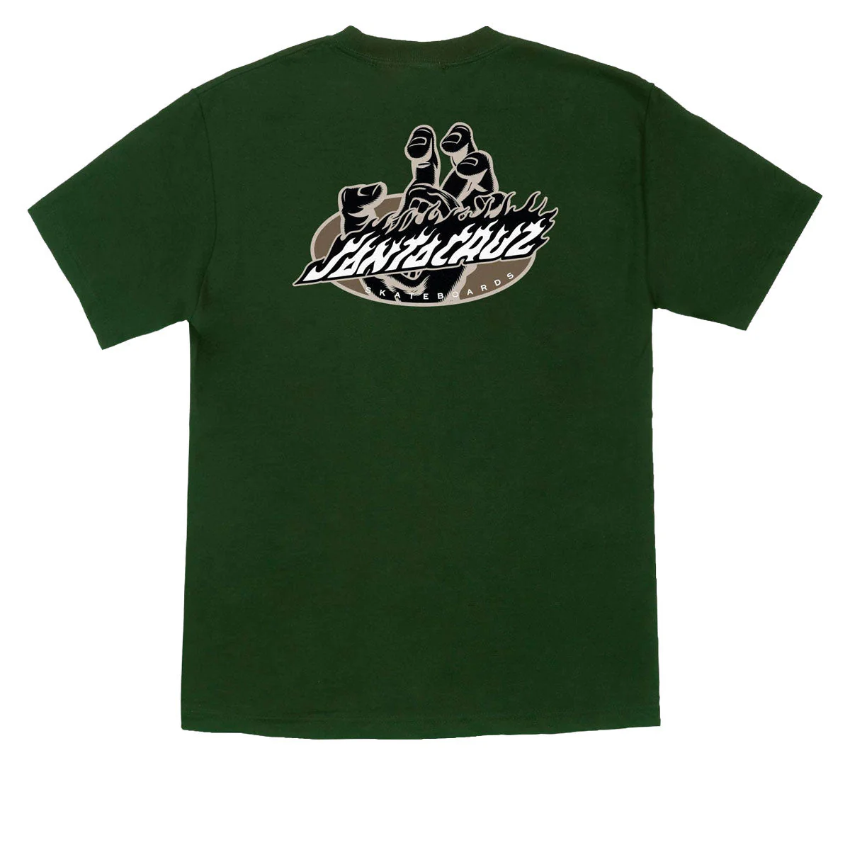 Santa Cruz Screaming Fire Oval T-Shirt - Forest