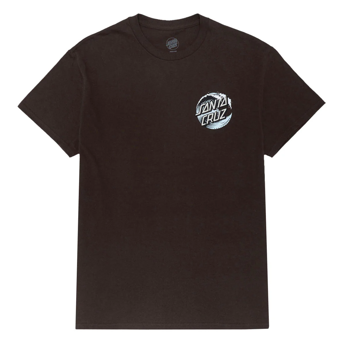 Santa Cruz Wave Dot T-Shirt - Dark Chocolate/Light Blue - Image 2
