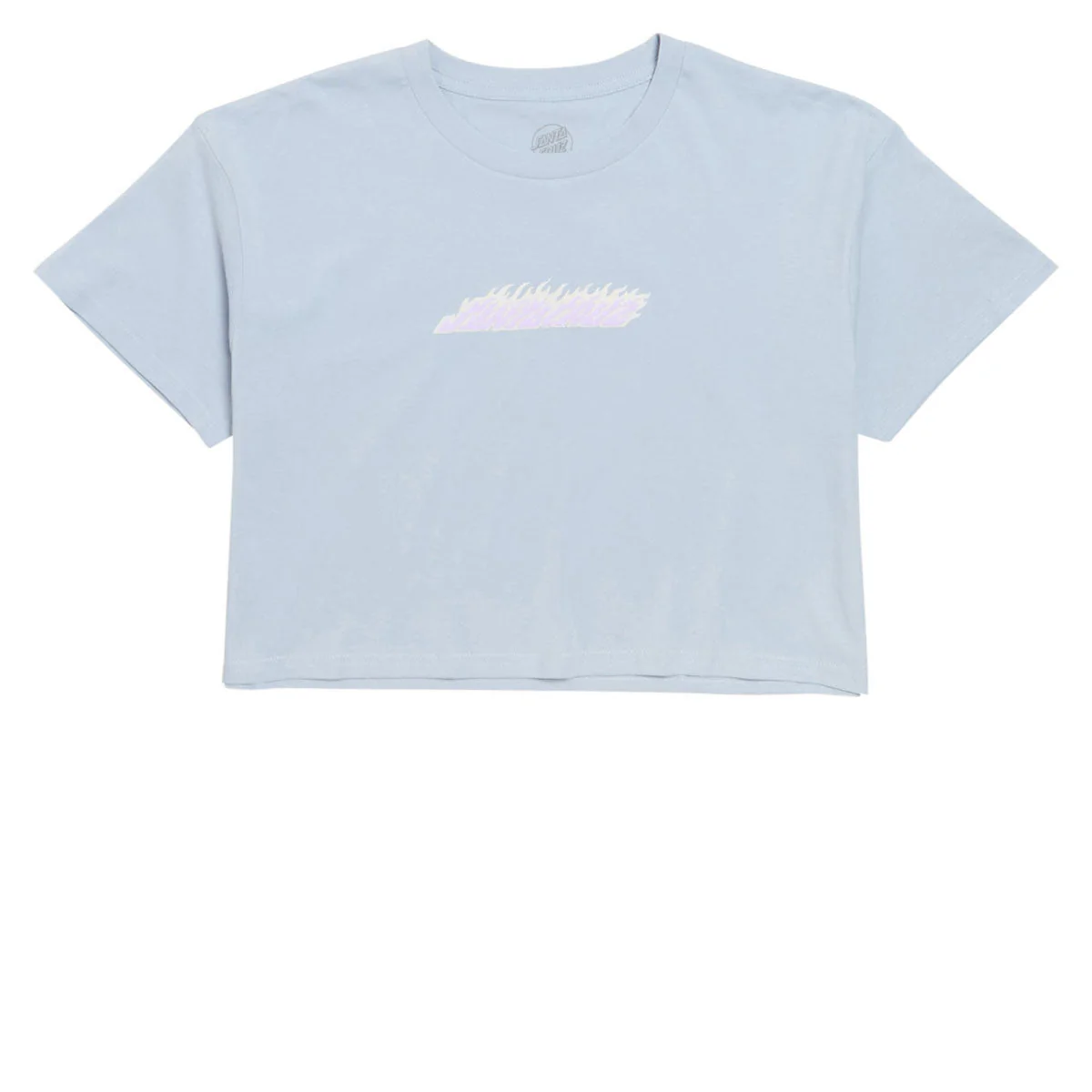 Santa Cruz Womens Flame Strip Center Oversized Cropped T-Shirt - Powder