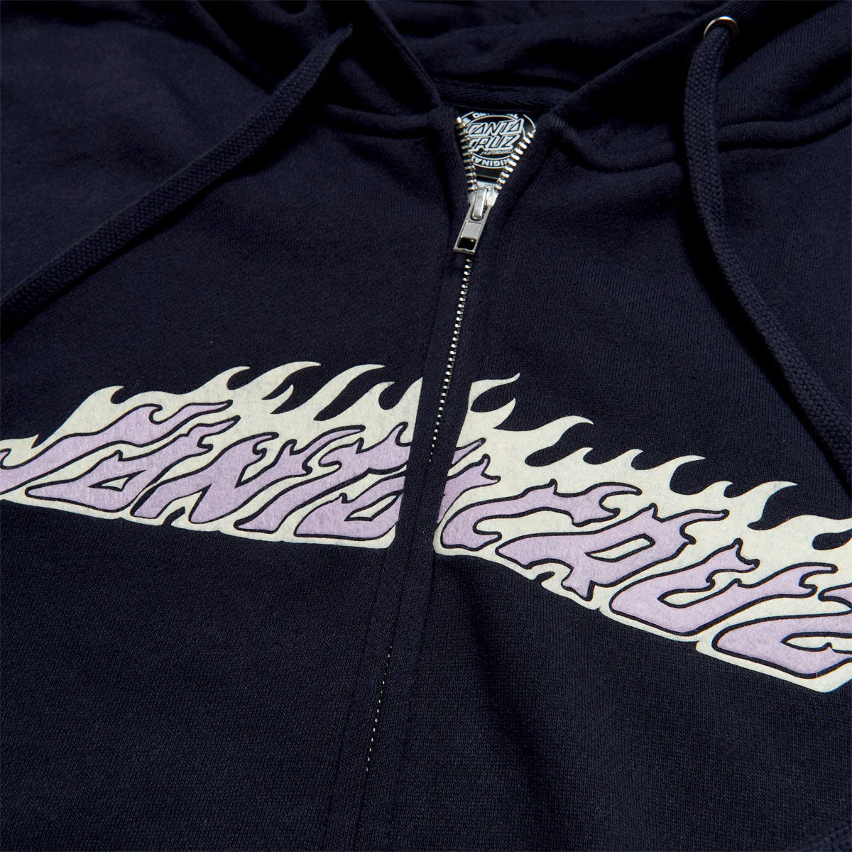 Santa Cruz Womens Flame Strip Center Zip Hoodie - Navy - Image 2