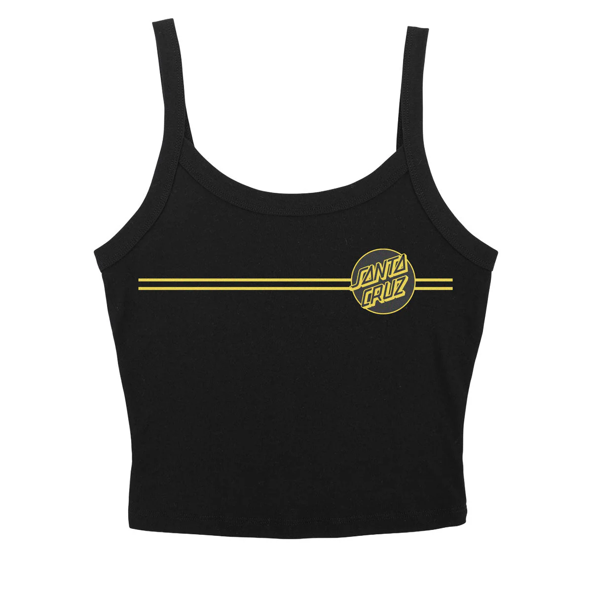 Santa Cruz Womens Opus Dot Stripes Front Crop Tank Top - Solid Black Blend