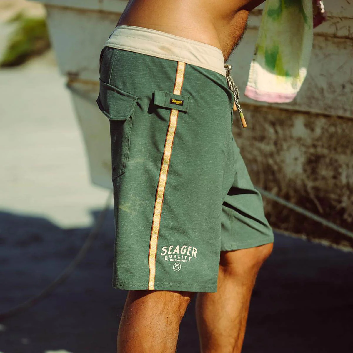 Seager Azteca Boardshorts - Spruce Green - Image 5