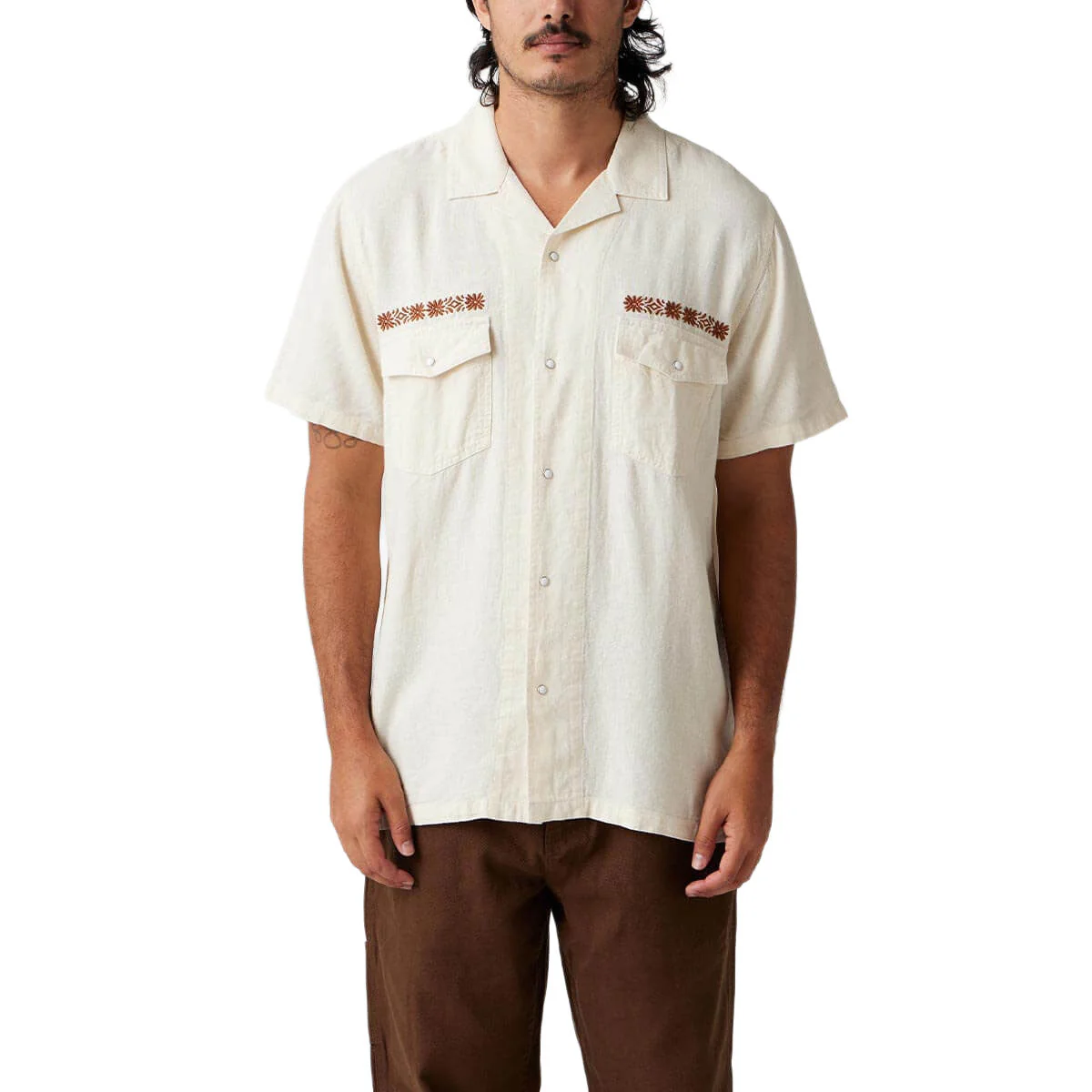 Seager Whippersnapper Embroidered Shirt - White Wash - Image 4