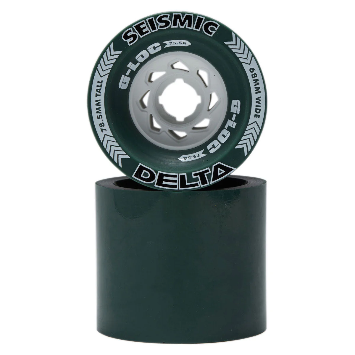 Seismic Delta 75.5a Longboard Wheels - Green - 78.5mm - Image 2