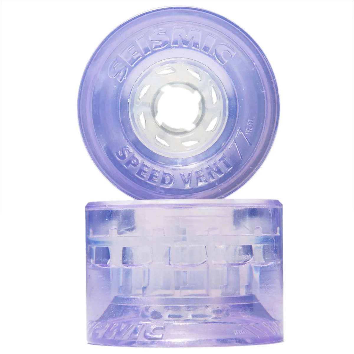 Seismic Speed Vent 79a Longboard Wheels - Clear Purple - 77mm - Image 2