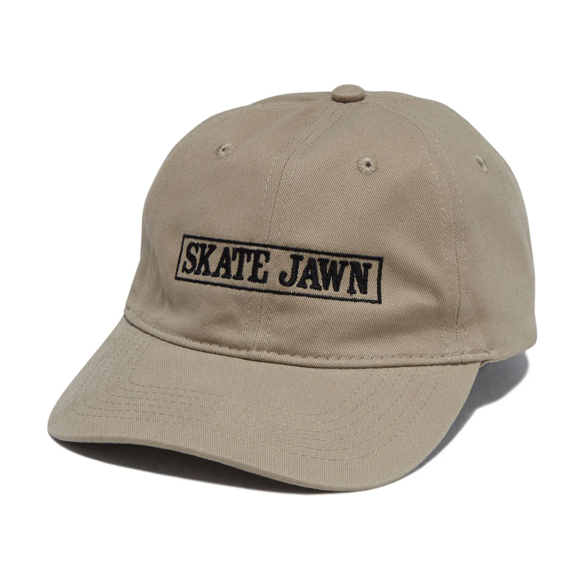 Skate Jawn Cover Box 6 Panel Hat - Khaki