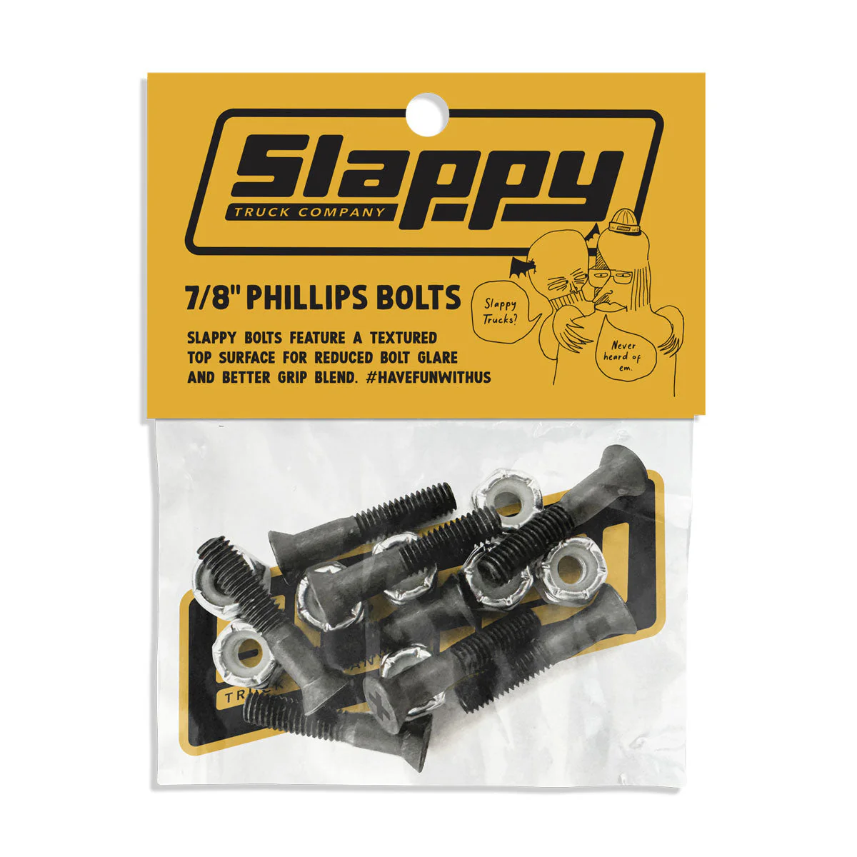 Slappy Phillips Grip Tip Bolts Hardware - Black - 7/8"